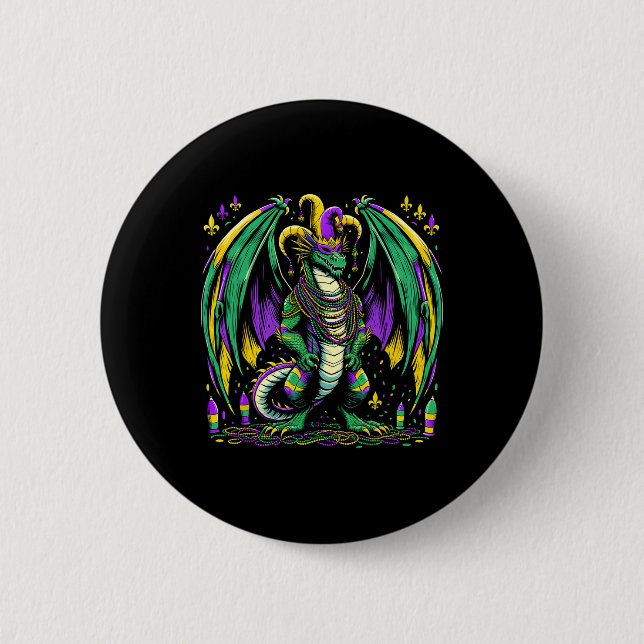 Mardi Gras Dragon Jester  6 Cm Round Badge (Front)