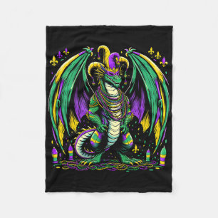 Mardi Gras Dragon Jester Fleece Blanket