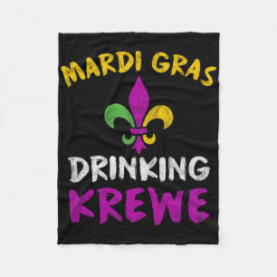 Mardi Gras Drinking Krewe Shirt Group Squad New Or Fleece Blanket
