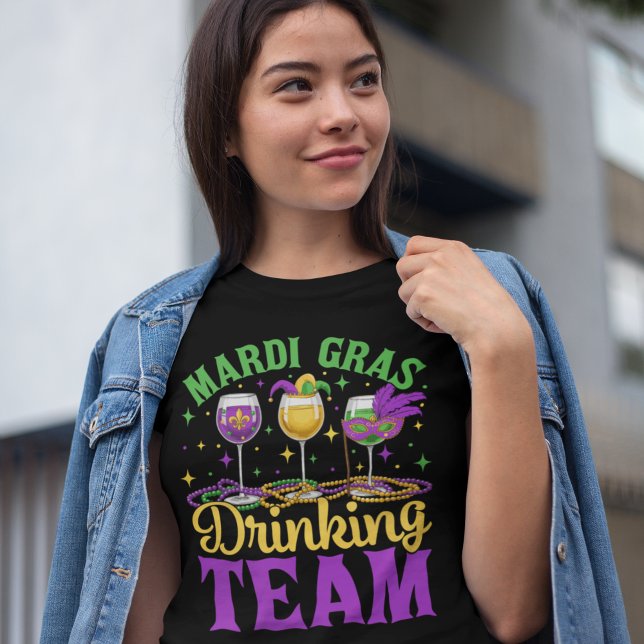 "Mardi Gras Drinking Team Fun Festival Design Tri-Blend Shirt (Creator Uploaded)