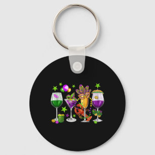 Mardi Gras Drinks New Orleans Funny Costume Women Key Ring