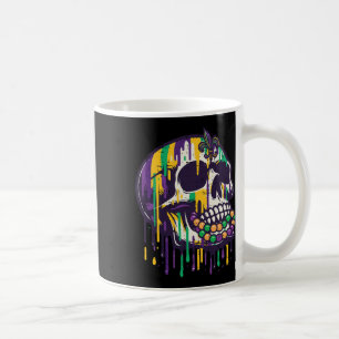 Mardi Gras Dripping Skull Fat Tuesday Party Women Coffee Mug