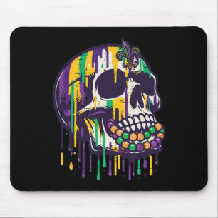 Mardi Gras Dripping Skull Fat Tuesday Party Women Mouse Pad