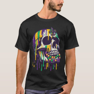 Mardi Gras Dripping Skull Fat Tuesday Party Women T-Shirt
