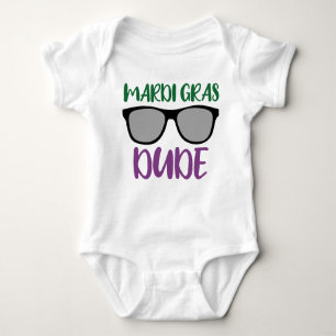 Mardi Gras Dude // Fun Cute Mardi Gras Carnival Baby Bodysuit