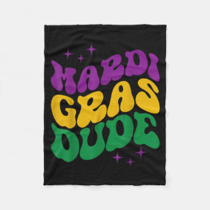 Mardi Gras Dude Natural Cute Retro New Orleans Bab Fleece Blanket