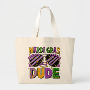 Mardi Gras Dude Tote Bag – Funny Carnival Party Ba