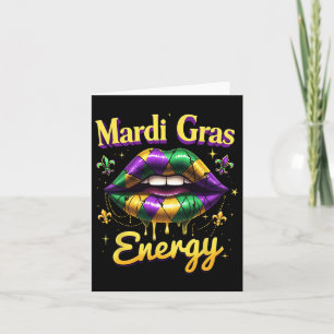 Mardi Gras Energy Carnival Lips New Orleans 2025 C Card