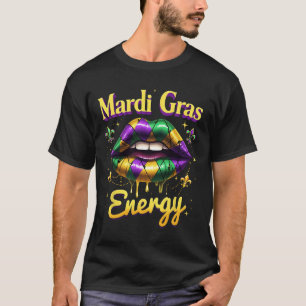 Mardi Gras Energy Carnival Lips New Orleans 2025 C T-Shirt