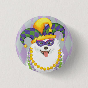 Mardi Gras Eskie 3 Cm Round Badge