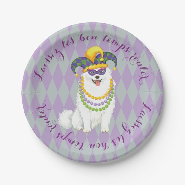 Mardi Gras Eskie Paper Plate (Front)