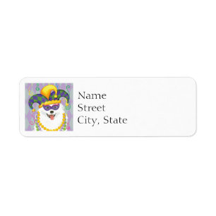 Mardi Gras Eskie Return Address Label
