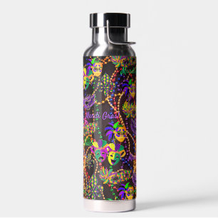 Mardi Gras Everything Beads Masks Hot Cold Water B Bottle