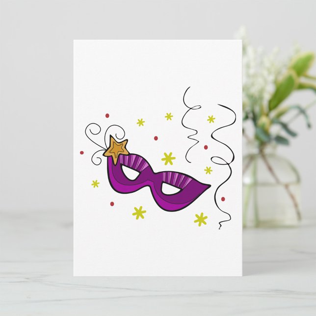 Mardi Gras Eye Mask Carnival Invitations (Creator Uploaded)