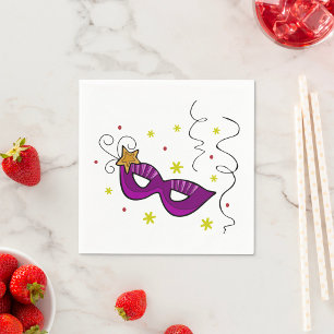 Mardi Gras Eye Mask Carnival Paper Napkins