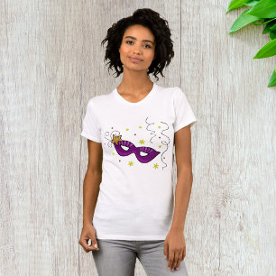 Mardi Gras Eye Mask Carnival Womens T-Shirt