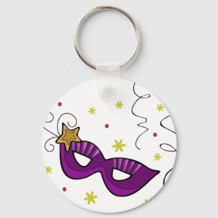 Mardi Gras Eye Mask Keychain