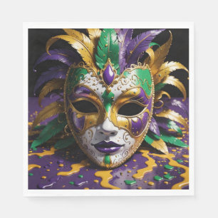 Mardi Gras Face Mask Party Napkin