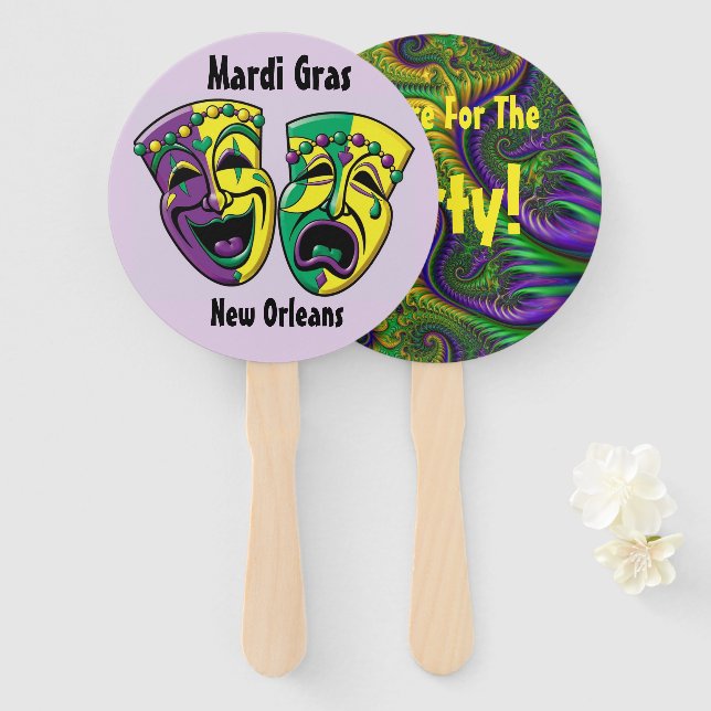 Mardi Gras Fan New Orleans Mardigras Party (Front and Back)