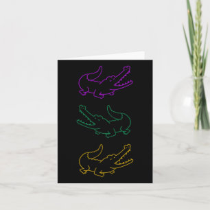 Mardi Gras Fat Tuesday Alligators Purple Green And Card
