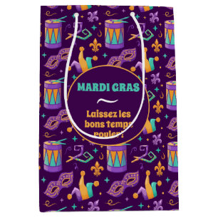 Mardi Gras Fat Tuesday Carnival Medium Gift Bag