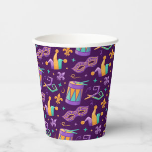 Mardi Gras Fat Tuesday Carnival Paper Cups
