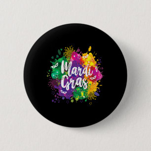 Mardi Gras Fat Tuesday New Orleans Mobile Carnival 6 Cm Round Badge