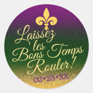 Mardi Gras Fat Tuesday Party Favour Sticker
