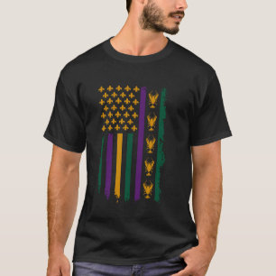 Mardi Gras Fat Tuesday USA Flag Party Crawfish Mar T-Shirt
