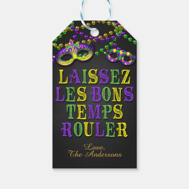 Mardi Gras Favour Tag (Front)