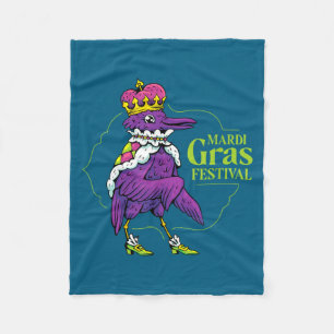 Mardi Gras Festival Crown Raven Crow Mardi Gr Fleece Blanket