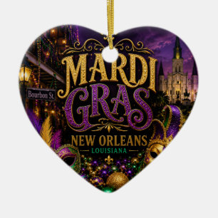 Mardi Gras Festival New Orleans Louisiana Ceramic Ornament