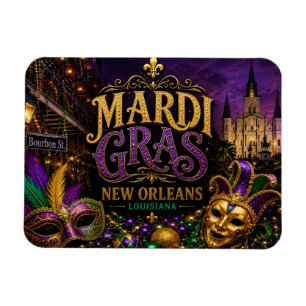 Mardi Gras Festival New Orleans Louisiana Magnet