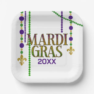Mardi Gras Festive Carnival  Paper Plate