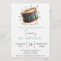 Mardi Gras Festive Drum Birthday
