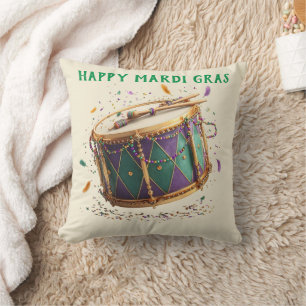 Mardi Gras Festive Drum Cushion
