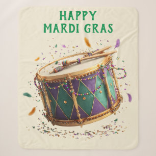 Mardi Gras Festive Drum Sherpa Blanket