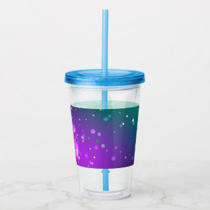 Mardi Gras Festive Purple Background Acrylic Tumbler