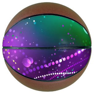 Mardi Gras Festive Purple Background Basketball