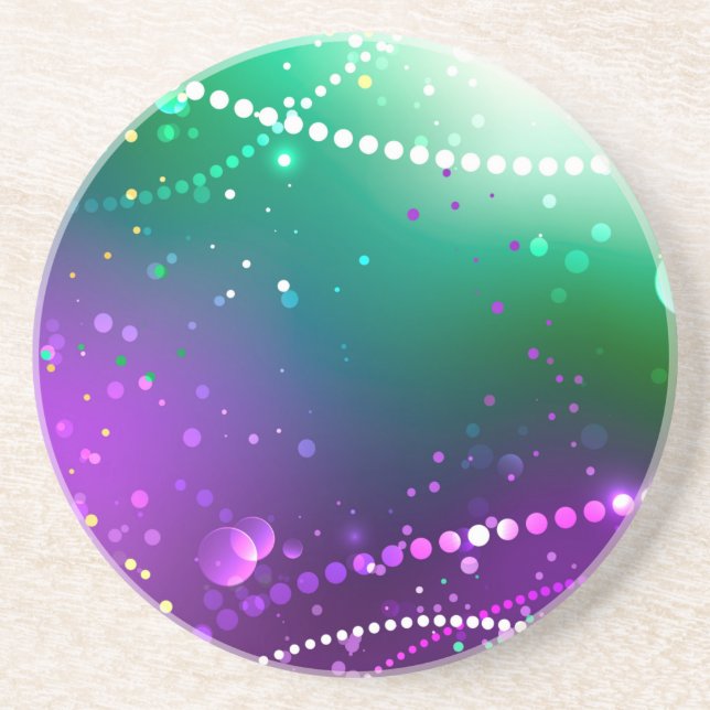 Mardi Gras Festive Purple Background Coaster (Front)