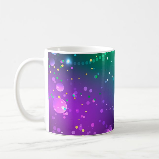 Mardi Gras Festive Purple Background Coffee Mug (Left)