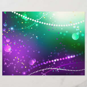 Mardi Gras Festive Purple Background Custom Letterhead