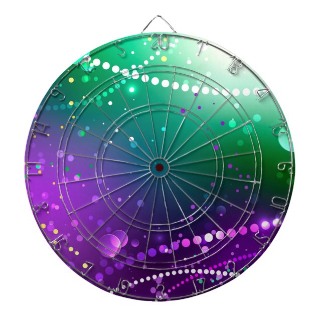 Mardi Gras Festive Purple Background Dartboard (Front)
