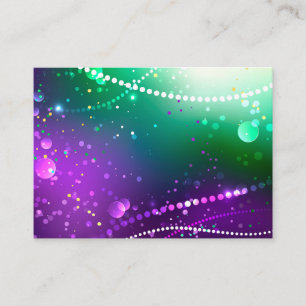 Mardi Gras Festive Purple Background Enclosure Card