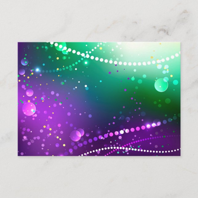 Mardi Gras Festive Purple Background Enclosure Card (Front)
