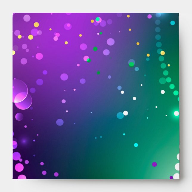 Mardi Gras Festive Purple Background Envelope (Front)
