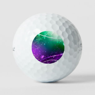 Mardi Gras Festive Purple Background Golf Balls