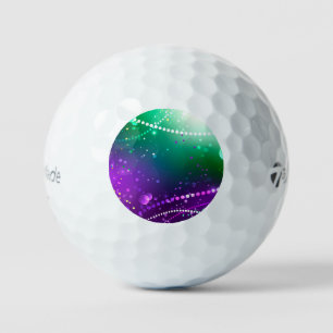 Mardi Gras Festive Purple Background Golf Balls