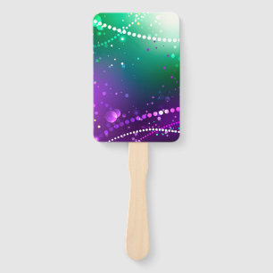 Mardi Gras Festive Purple Background Hand Fan