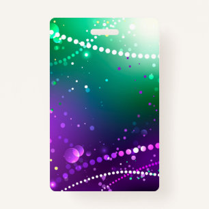 Mardi Gras Festive Purple Background ID Badge